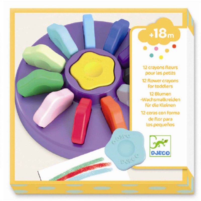 12 Bloemen Waskrijtjes - Djeco