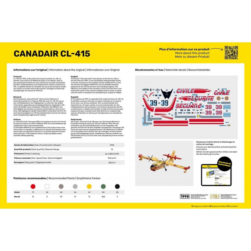 Canadair CL-415 1:72 Starter Kit, Heller