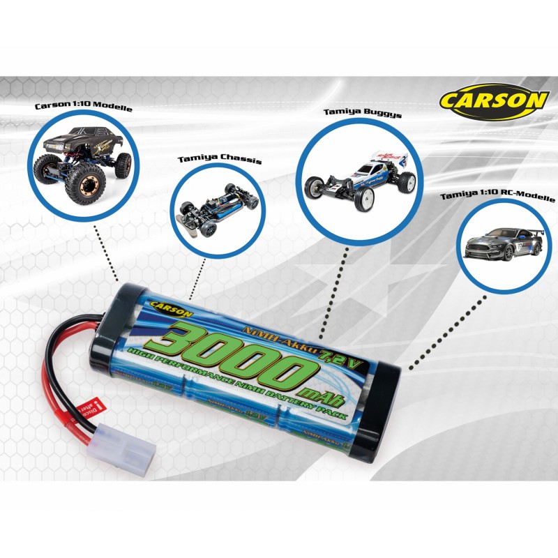 Carson Modellsport Schaalmodel accupack 7,2V/3000mAh (NiMH) Tamiya-stekker