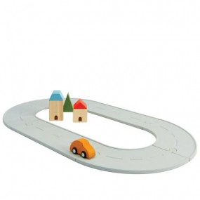 Plantoys, Rubber Road & Rail set small