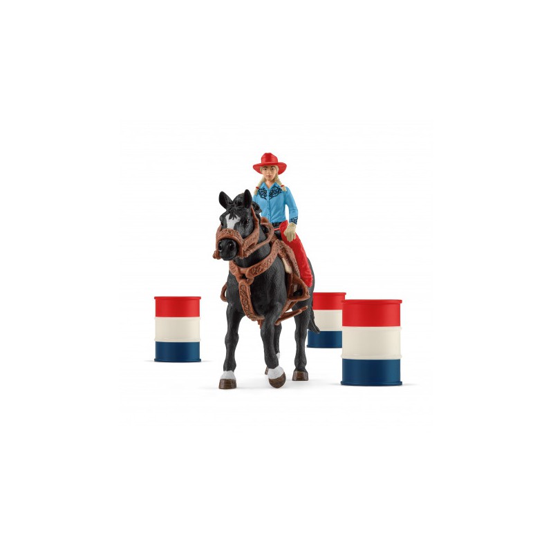 Schleich Tonnenrace met cowgirl, 42576