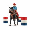 Schleich Tonnenrace met cowgirl, 42576