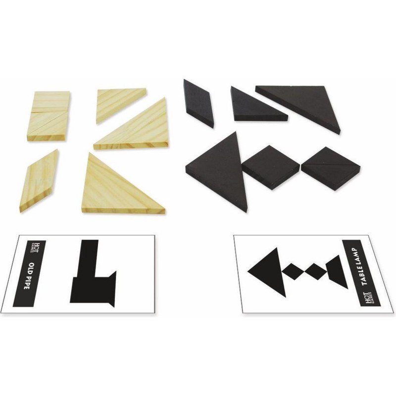 Tangram Dubbel - Hout in kist puzzel