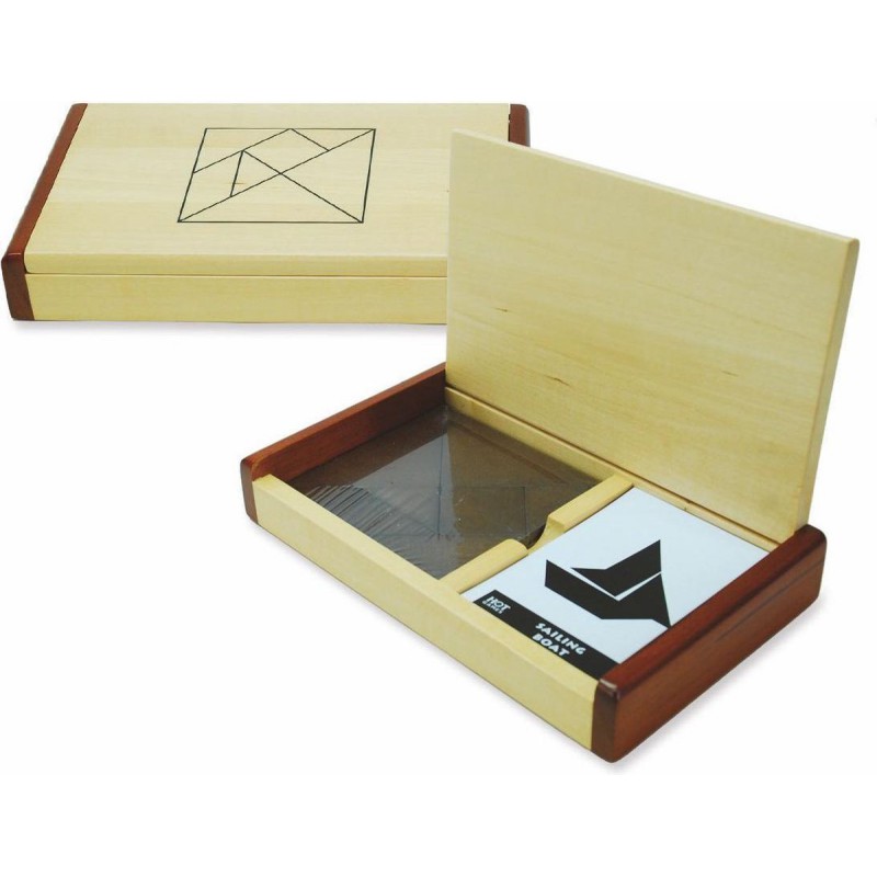 Tangram Dubbel - Hout in kist puzzel