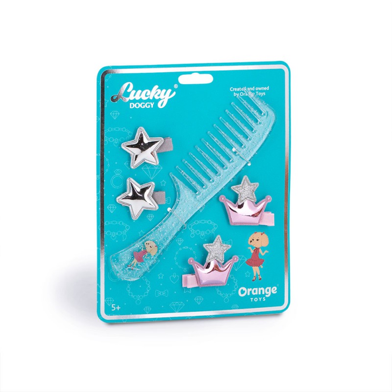 Lucky Doggy haar accessoire set - transparante kam