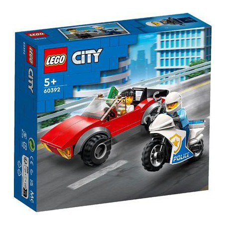 LEGO City 60392 Achtervolging auto op politiemotor