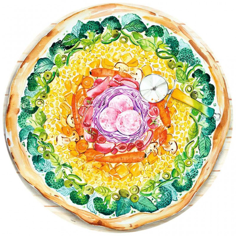 Circle of Colours: Pizza ronde  puzzel, 500p Ravensburger