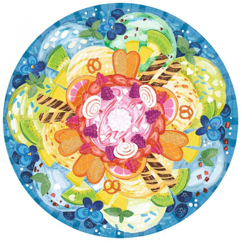 Circle of Colours: Ice cream ronde  puzzel, 500p Ravensburger