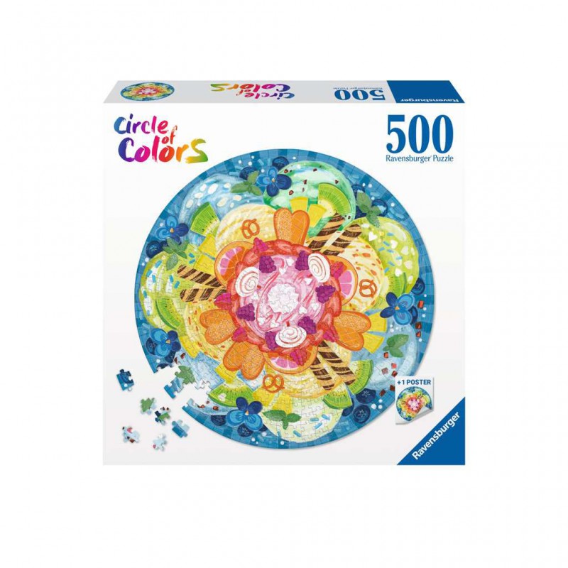Circle of Colours: Ice cream ronde  puzzel, 500p Ravensburger