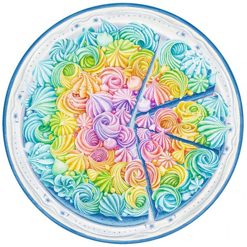 Circle of Colours: Rainbow cake ronde  puzzel, 500p Ravensburger