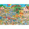 Jumbo puzzel 1000stukjes Jan van Haasteren 2 in 1 Music shop & holiday Jitters, Jumbo puzzel 1000stukjes Jan van Haasteren 2 in 1 Music shop & holiday Jitters,