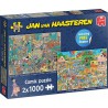 Jumbo puzzel 1000stukjes Jan van Haasteren 2 in 1 Music shop & holiday Jitters, Jumbo puzzel 1000stukjes Jan van Haasteren 2 in 1 Music shop & holiday Jitters,