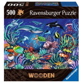 Wooden, Onder de zee 500 stukjes Ravensburger puzzel met houten stukken