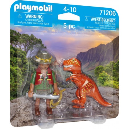 Playmobil, 71206 DuoPack Avonturier met T-Rex