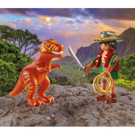 Playmobil, 71206 DuoPack Avonturier met T-Rex