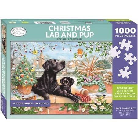 Black Labrador and pup Otter House 1000 stukjes puzzel