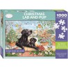 Black Labrador and pup Otter House 1000 stukjes puzzel