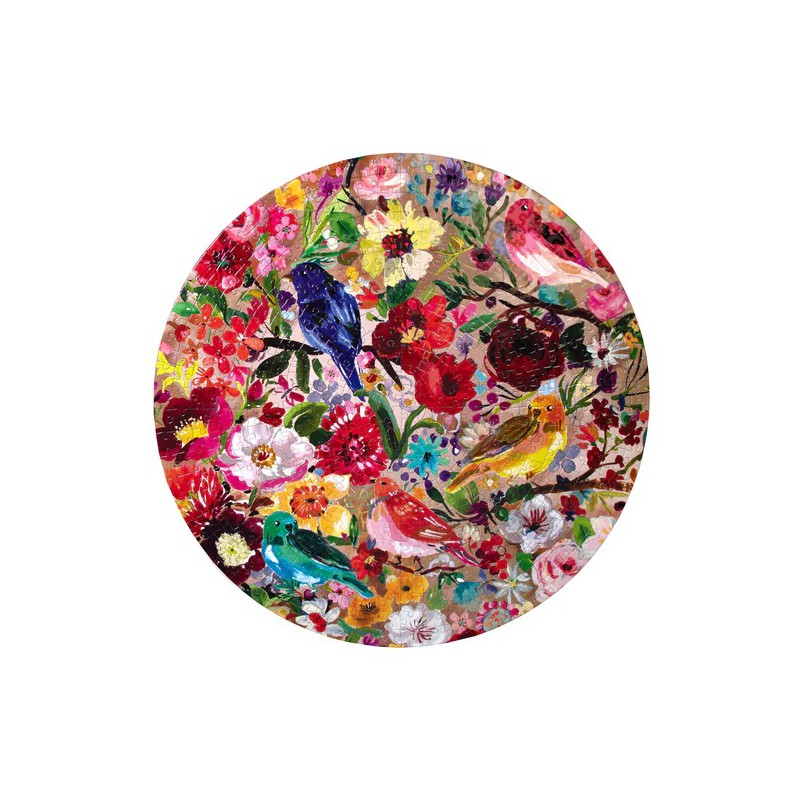 Birds & Blossoms Eeboo 500XL stukjes  ronde puzzel
