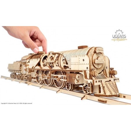 V-Express Steam Train with Tender, Ugears