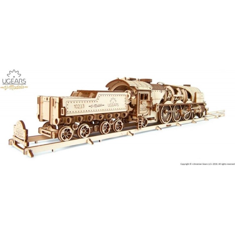 V-Express Steam Train with Tender, Ugears