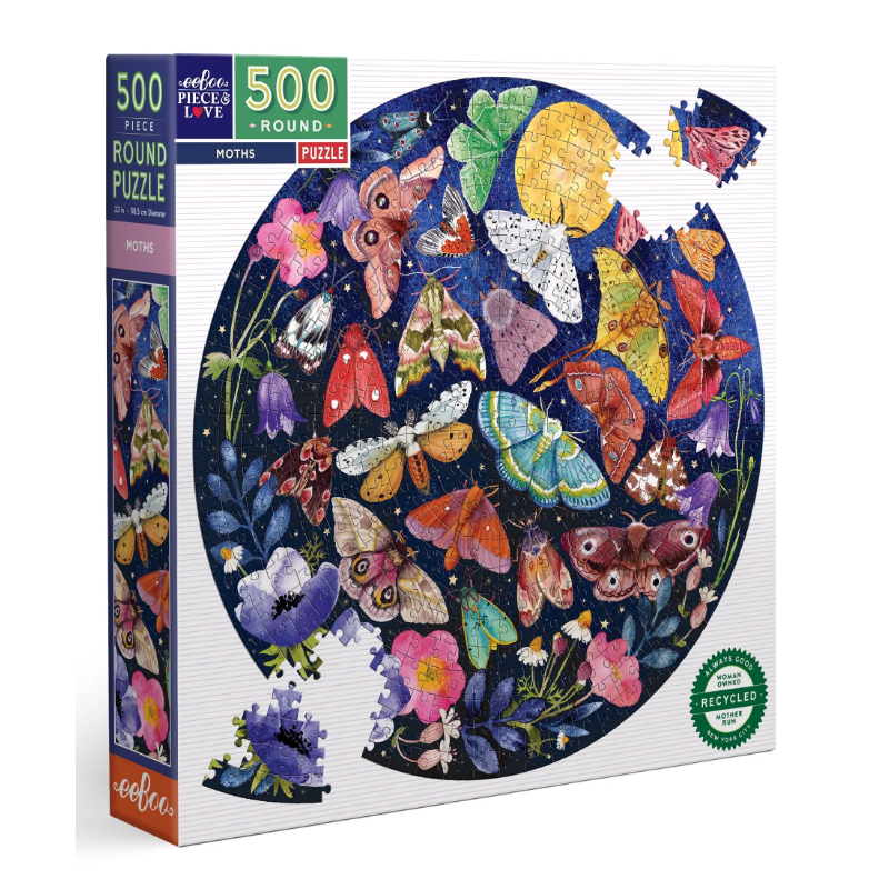 Moths, Eeboo 500XL stukjes  ronde puzzel