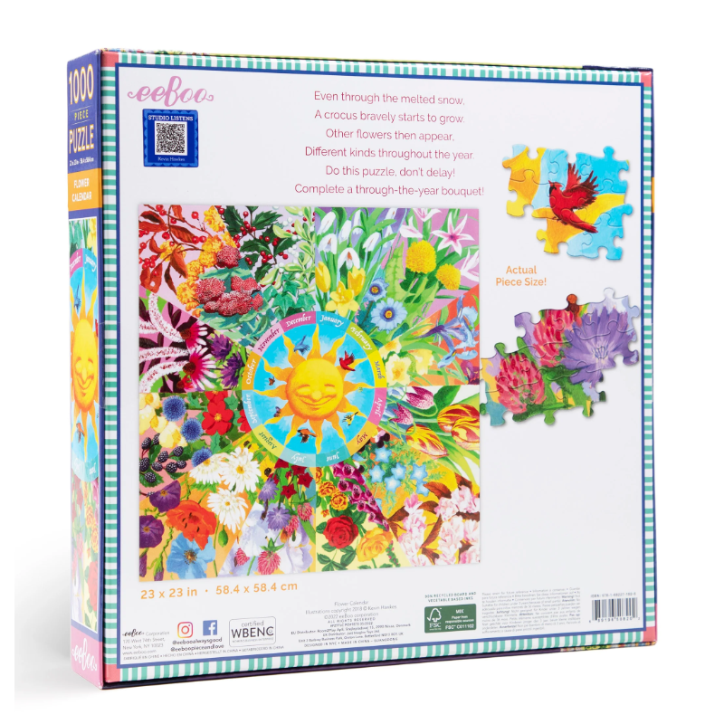Flower Calendar Eeboo 1000 stukjes  puzzel