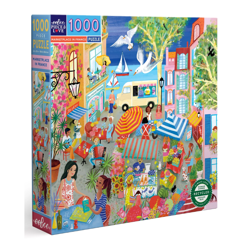 Marketplace in France, Eeboo 1000 stukjes  puzzel