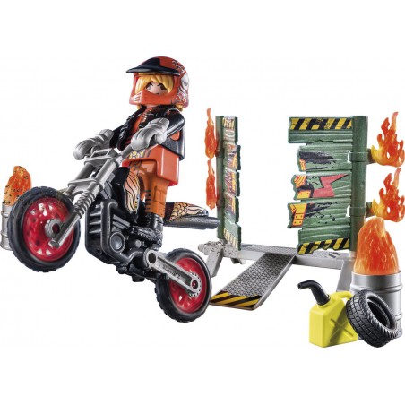 Playmobil - Starter-Pack Stuntshow motor met vuurmuur 71256