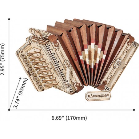 Accordion, Hout 3D puzzel, Rolife