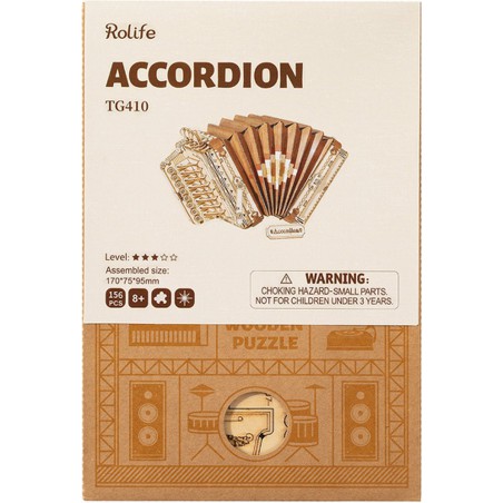 Accordion, Hout 3D puzzel, Rolife