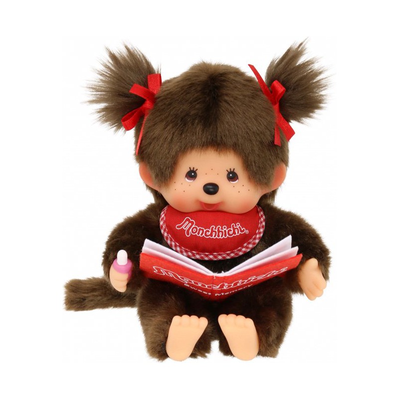 Monchhichi, Meisje met boek (20cm)