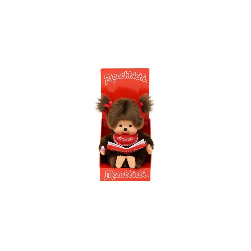 Monchhichi, Meisje met boek (20cm)