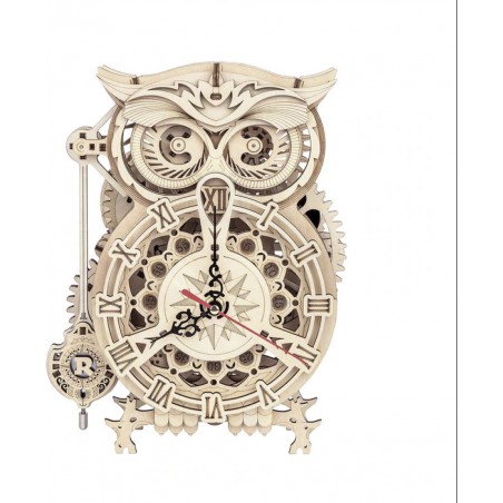 Owl Clock, Houten 3D puzzel, Rokr