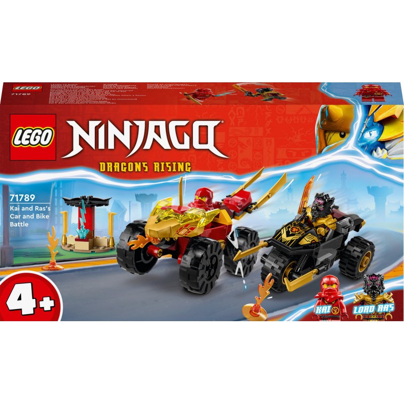 LEGO NINJAGO 71789 Kai en Ras' duel tussen auto en motor