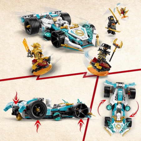 LEGO NINJAGO 71791 Zane's drakenkracht Spinjitzu racewagen