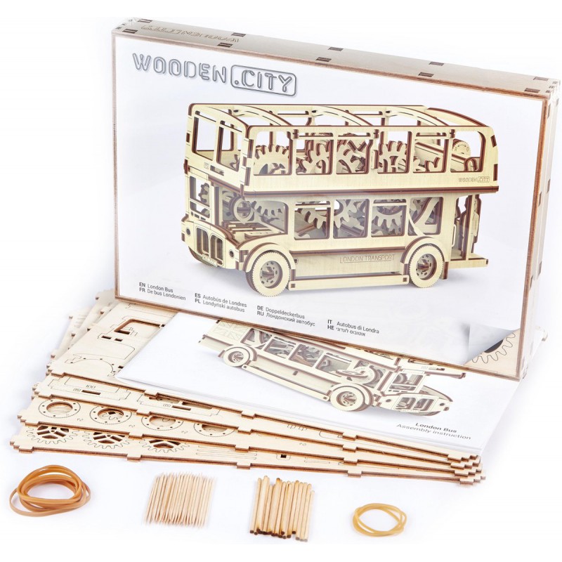 London Bus, Hout 3D puzzel, Wooden city