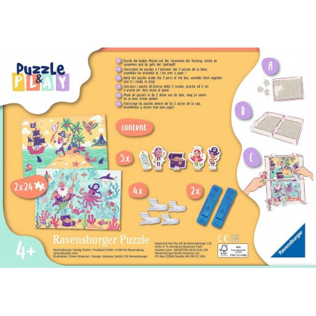 Ravensburger  2*24stukjes kinderpuzzel Puzzle & Play Piraten