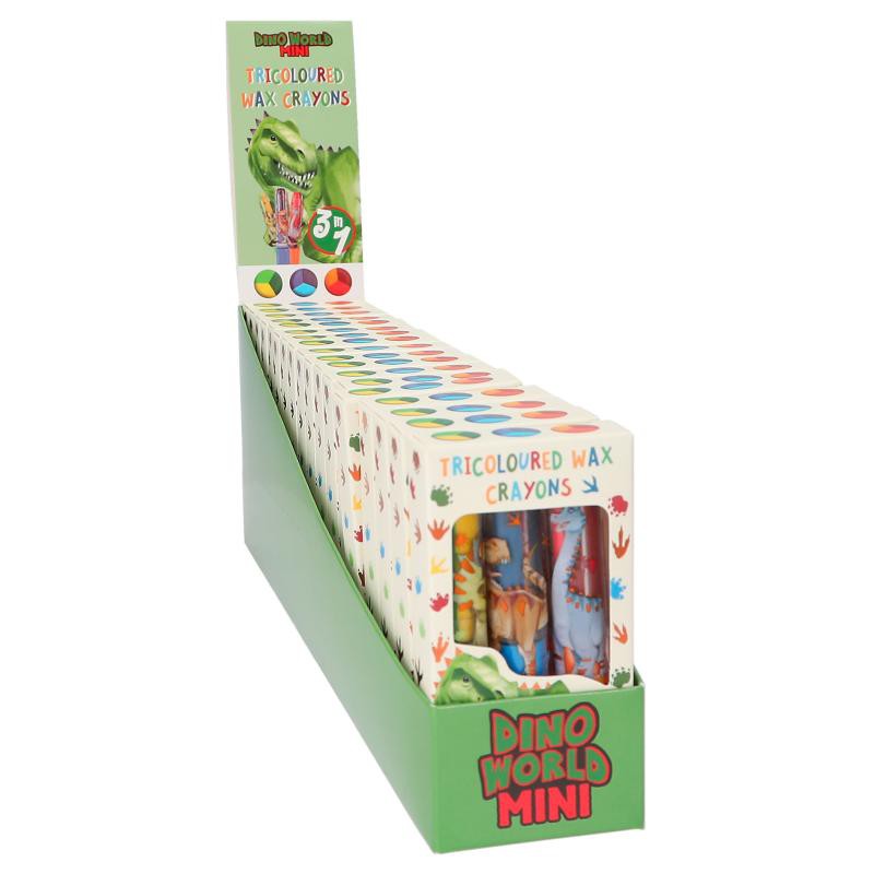 Dino World mini dino tricolor waskrijt
