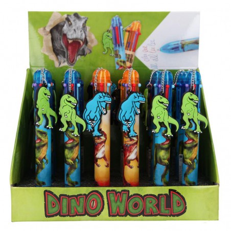 Dino World 6 kleurenpen