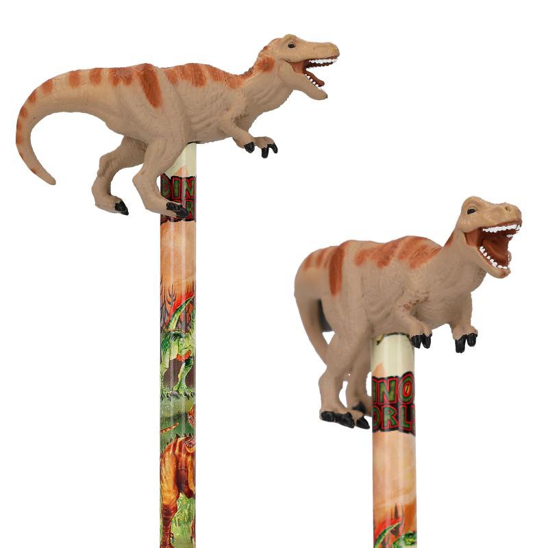 Dino World Potlood met dino topper 12099