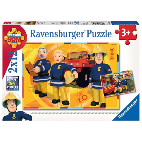 Ravensburger  2x12 kinderpuzzel stukjes brandweerman Sam aan het werk