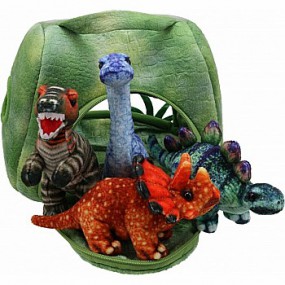 Hide-Aways: Handpoppen dino's met huis