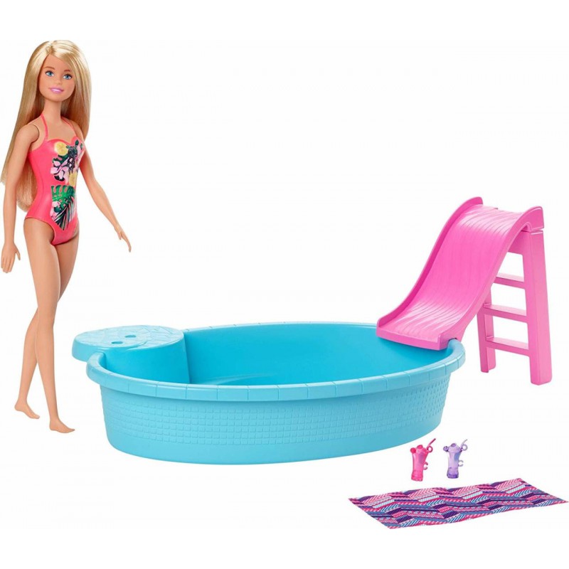 Barbie:  Zwembad met Barbie (blond)