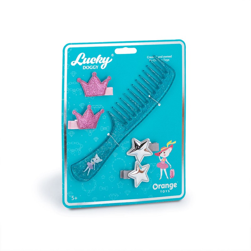 Lucky Doggy haar accessoire set - blauwe kam