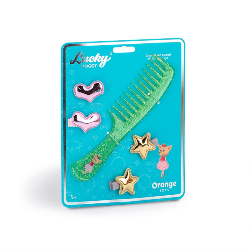 Lucky Doggy haar accessoire set - groene kam