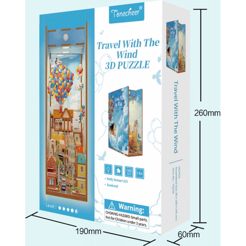 DIY Bookend, Travel With the Wind, Tonecheer