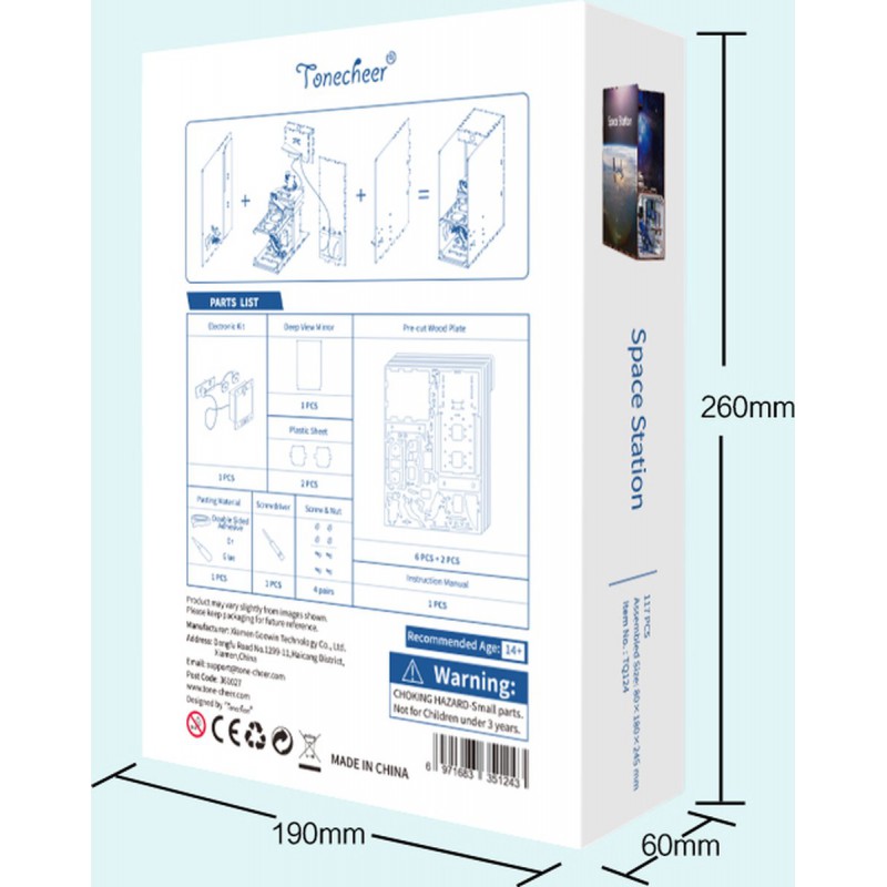 DIY Bookend, Space Station, Tonecheer