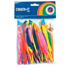 Create-It  gekleurde veren 100stuks