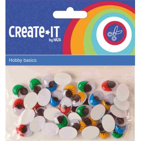 Create-It Bewegende ogen 40stuks gekleurd