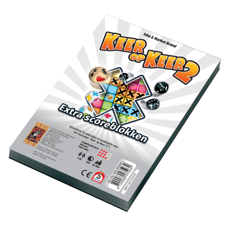 Keer Op Keer 2 extra scoreblokken Dobbelspel  999-games